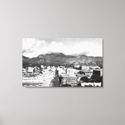 Honolulu, Uitzicht van de stad Hawaii uit de Aloha Canvas Afdruk (Voorkant)