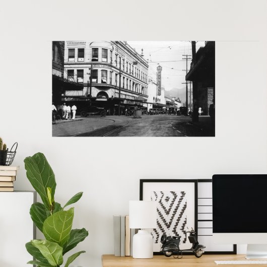 Honolulu, Uitzicht van de stad Hawaii van Fort Str Poster (Thuiskantoor)