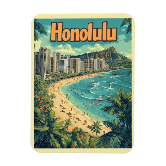 Honolulu - Urban Hawaii Beach Magneet (Verticaal)