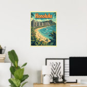Honolulu - Urban Hawaii Beach Poster (Thuiskantoor)