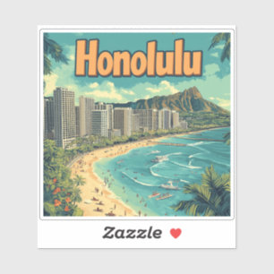 Honolulu - Urban Hawaii Beach Sticker