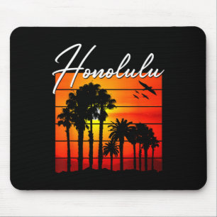 Honolulu Vakantie Souvenir Hawaï Zomer Zonsonderga Muismat