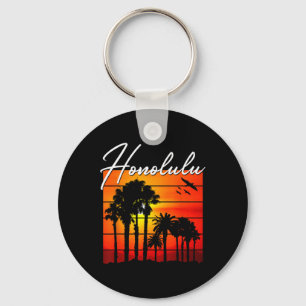 Honolulu Vakantie Souvenir Hawaï Zomer Zonsonderga Sleutelhanger