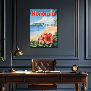 Honolulu Vintage Travel Poster