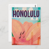 honolulu Vintage Travel Poster Briefkaart (Voorkant / Achterkant)