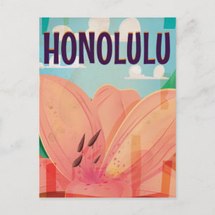 honolulu Vintage Travel Poster Briefkaart