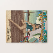 Honolulu vintage vakantie Reisprint Legpuzzel (Horizontaal)