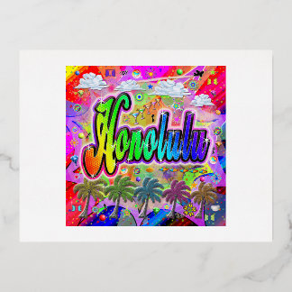 Honolulu Vista Express-Briefkaart Folie Feestdagen Briefkaart