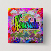 Honolulu Vista Express-Button Vierkante Button 5,1 Cm (Voorkant)