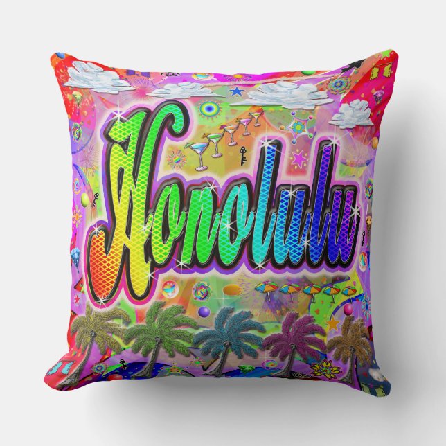 Honolulu Vista Express-hoofdkussen Kussen (Voorkant)