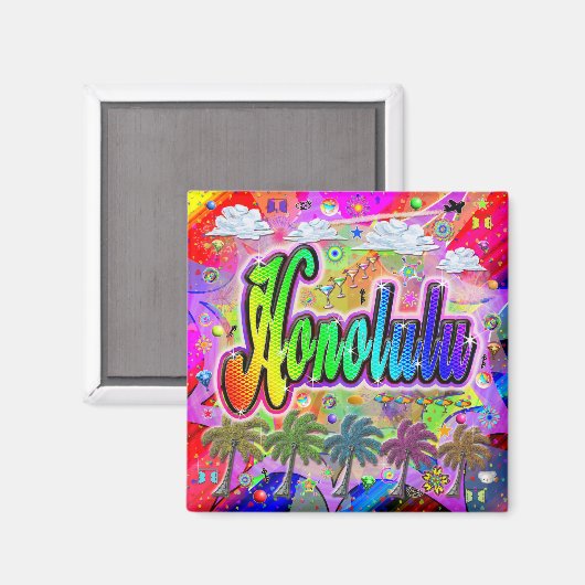 Honolulu Vista Express-magneet Magneet (Voorkant / Achterkant)