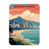 Honolulu Waikiki Beach Hawaii Panorama Uitzicht Be Magneet (Verticaal)