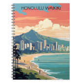 Honolulu Waikiki Beach Hawaii Panorama Uitzicht Be Notitieboek (Voorkant)
