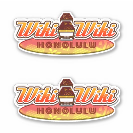 Honolulu Wiki-Wiki Pendelbus Sticker (Voorkant)