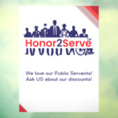 Honor2Serve-vensterkoppeling Raamsticker (Vel 3)