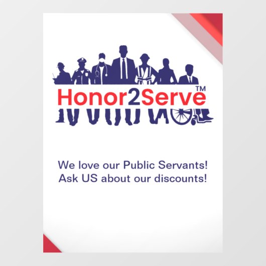 Honor2Serve-vensterkoppeling Raamsticker (Vel)
