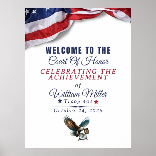 Honor Achievement Event Welcome Sign Poster (Voorkant)