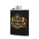 Honor and Courage Black Stainless Steel Hip Flask Heupfles (Links)