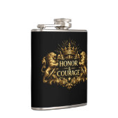 Honor and Courage Black Stainless Steel Hip Flask Heupfles (Rechts)