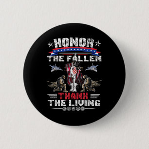 Honor de allen bedankt de levende herdenkingsdag. ronde button 5,7 cm
