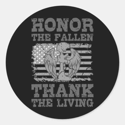 HONOR DE FALLEN American Veteran Gift Veteranen Ronde Sticker (Voorkant)