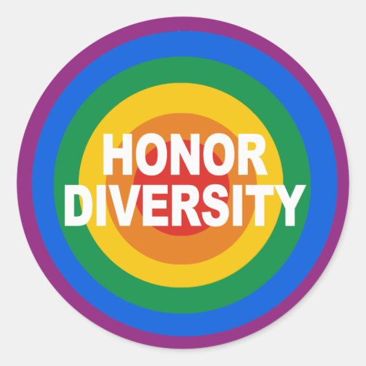 Honor Diversity Bumpersticker Ronde Sticker (Voorkant)