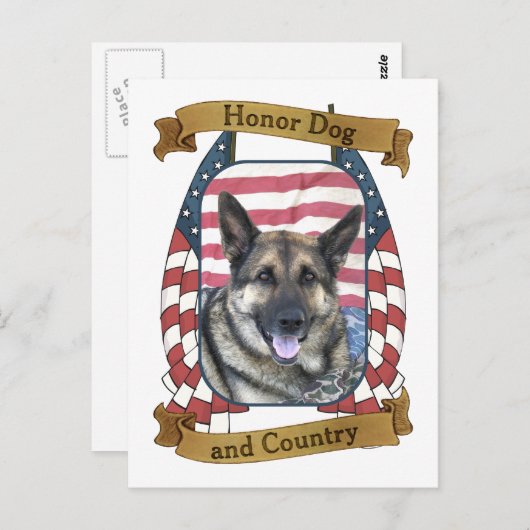 Honor Dog en land Briefkaart (Voorkant / Achterkant)