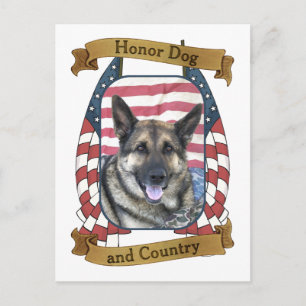 Honor Dog en land Briefkaart