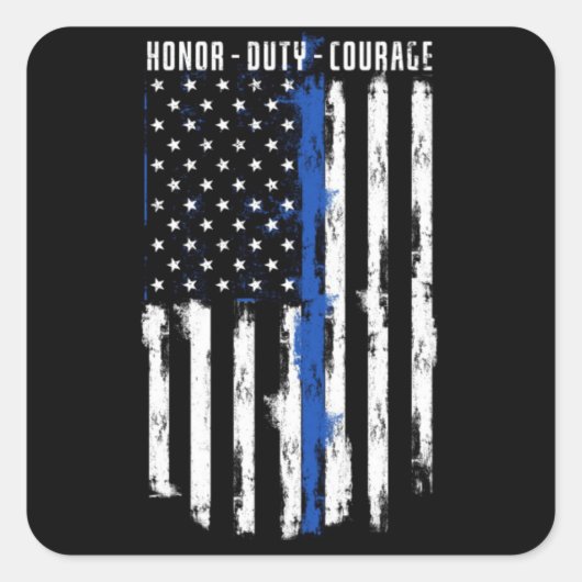 Honor-Duty-Courage Vierkante Sticker (Voorkant)