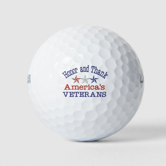 Honor en bedankt Amerikaanse veteranen Golf Balls Golfballen (Voorkant)