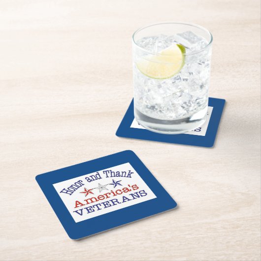Honor en dank Amerikaanse veteranen Kartonnen Onderzetters (Insitu)