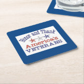 Honor en dank Amerikaanse veteranen Kartonnen Onderzetters (Schuin)