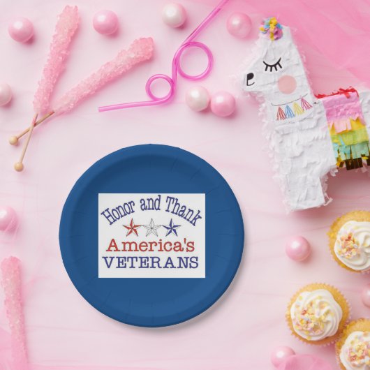 Honor en dank Amerikaanse veteranen Papieren Bordje (Feest)