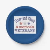 Honor en dank Amerikaanse veteranen Papieren Bordje (Voorkant)