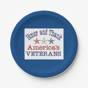 Honor en dank Amerikaanse veteranen Papieren Bordje