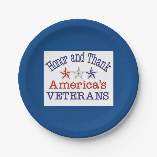 Honor en dank Amerikaanse veteranen Papieren Bordje (Voorkant)