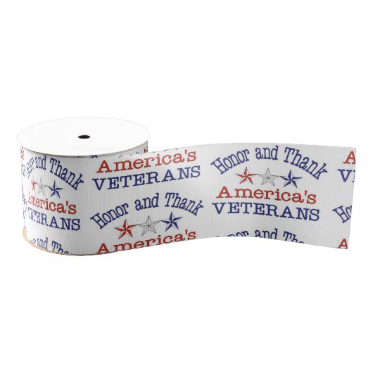 Honor en dank Amerikaanse veteranen Ribbon Grosgrain Lint (Spoel)