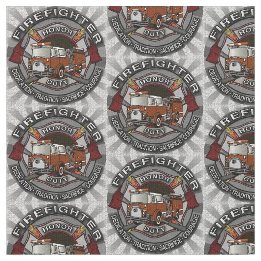 Honor Firefighter Fabric Stof (Close Up)