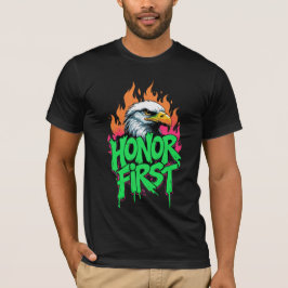 Honor First Bald Eagle T-shirt Patriottisch Vereni