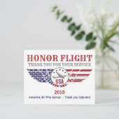 Honor Flight Dank u voor uw service Kaarten (Staand voorkant)