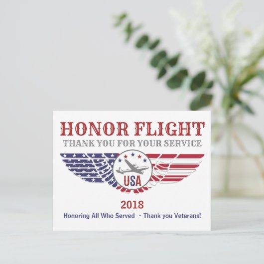 Honor Flight Dank u voor uw service Kaarten (Staand voorkant)