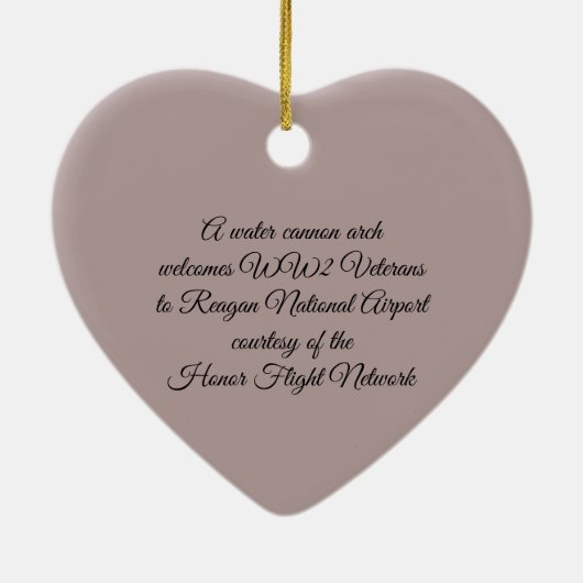 Honor Flight Heart Shape Ornament (Achterkant)