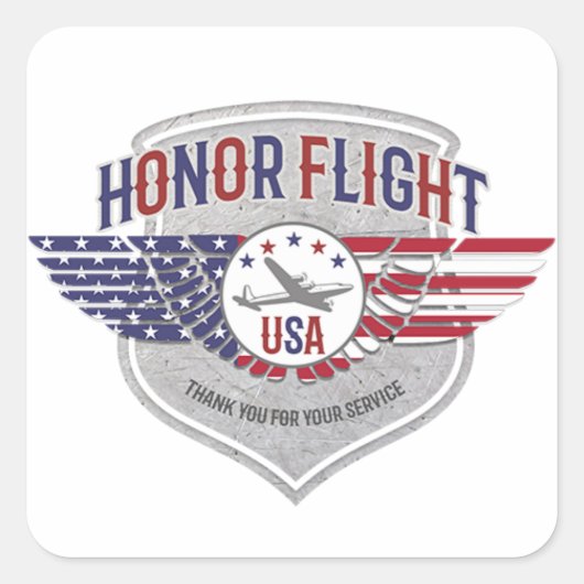 Honor Flight Stickers Bedankt voor uw service (Voorkant)