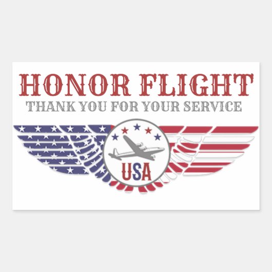 Honor Flight Stickers Bedankt voor uw service (Voorkant)