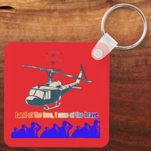 Honor in every thread light bright red sleutelhanger (Achterkant)