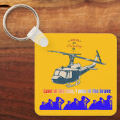 Honor in every thread light orange yellow sleutelhanger (Voorkant)