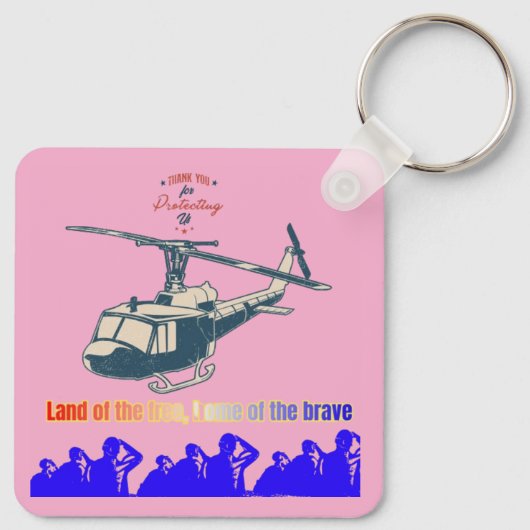 Honor in every thread light pink sleutelhanger (Achterkant)