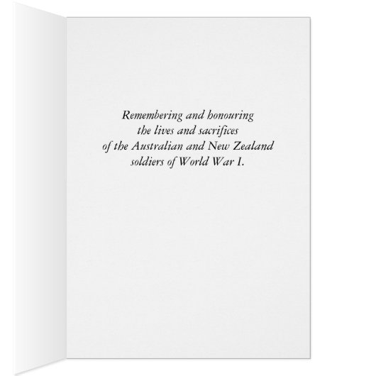 Honor, Lest We Vergeet het, Australian New Zealand (Binnen (Rechts))