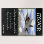Honor, met een straaljager hoog boven de wolken legpuzzel (Horizontaal)