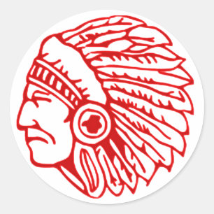 Honor Native Amerikanen met ons Red Indian Design Ronde Sticker